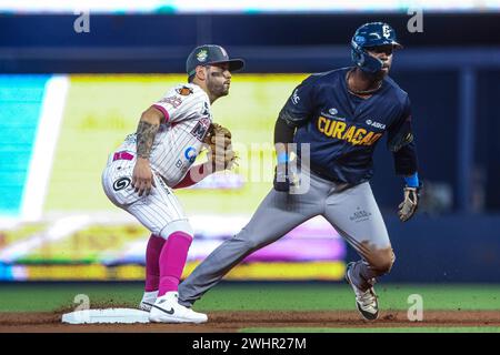 MIAMI, FLORIDA - FEBRUARY 1: Irving Lopez of Naranjeros of Mexico, during a game between Curazao and Mexico at loanDepot park as part of the Serie del Caribe 2024 on February 1, 2024 in Miami, Florida. (Photo by Luis Gutierrez/Norte Photo) Stock Photo