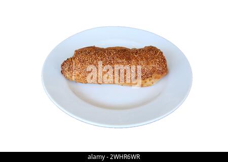 sesame pastry, pogaca, isolated on white background Stock Photo