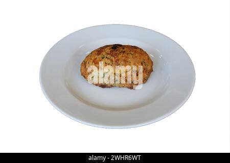 Pogaca with dill, isolated on white background Stock Photo