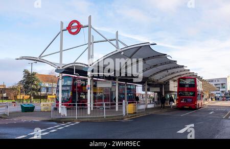 Edmonton Bus Station depot , Enfield , North London , England UK Stock Photo