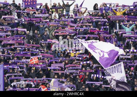 Firenze, Italia. 11th Feb, 2024. Foto Marco Bucco/LaPresse 11 Febbraio 2024 - Firenze, Italia Sport, Calcio Fiorentina vs Frosinone - Campionato italiano di calcio Serie A TIM 2023/2024 - Stadio Artemio Franchi. Nella foto: i tifosi della Fiorentina Photo Marco Bucco/LaPresse February 11, 2023 - Florence, Italy Sport, Soccer Fiorentina vs Frosinone - Italian Serie A Football Championship 2023/2024 - Artemio Franchi Stadium. In the photo: Fiorentina supporters Credit: LaPresse/Alamy Live News Stock Photo