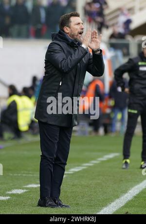 Foto Marco Bucco/LaPresse  11 Febbraio 2024 - Firenze , Italia  Sport, Calcio  Fiorentina vs Frosinone - Campionato italiano di calcio Serie A TIM 2023/2024 - Stadio Artemio Franchi. Nella foto: l’allenatore del Frosinone Eusebio di Francesco  Photo Marco Bucco/LaPresse  February 11, 2023 - Florence, Italy  Sport, Soccer  Fiorentina vs Frosinone - Italian Serie A Football Championship 2023/2024 - Artemio Franchi Stadium. In the photo: Frosinone coach Eusebio di Francesco Stock Photo