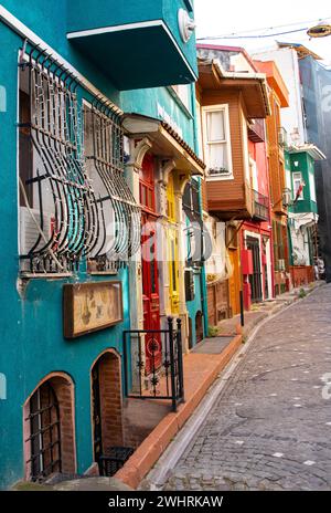 Balat is one of Istanbul's hidden gems. It's a charming and historic neighbourhood that's filled with colourful streets Stock Photo