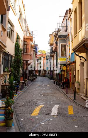 Balat is one of Istanbul's hidden gems. It's a charming and historic neighbourhood that's filled with colourful streets Stock Photo
