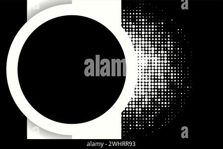 Abstract geometric black and white circle, vector background Stock Vector