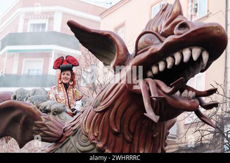 Madrid, Spain. 11th Feb, 2024. Several people during the Chinese New Year of the Year of the Dragon parade in the Usera district, on 11 February, 2024 in Madrid, Spain. Yesterday, February 10, 2024 (Photo by Oscar Gonzalez/Sipa USA) (Photo by Oscar Gonzalez/Sipa USA) Credit: Sipa USA/Alamy Live News Stock Photo