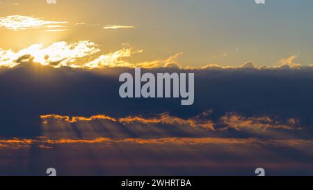 Beautilful nature sky with clouds. Morning dawn scene. Design element or graphic resource with nobody, Stock Photo