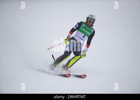 Soldeu, Andorra. 11th Feb, 2024. Paula Moltzan from United States of America in action during the AUDI FIS Ski World Cup 2023/2024, 9th Women's Giant Slalom at Avet. Credit: SOPA Images Limited/Alamy Live News Stock Photo