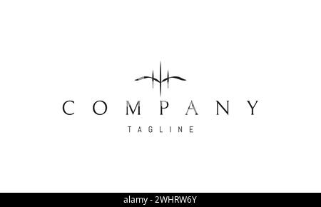 Vector logo with an abstract image of a bird in flight and three arrows. Stock Vector