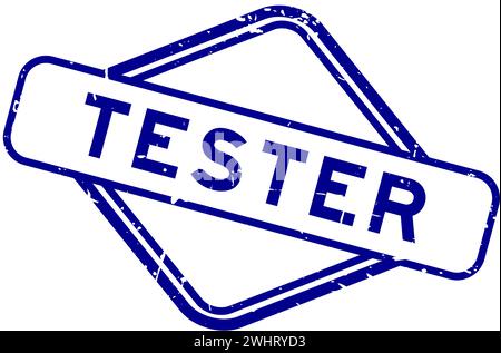 Grunge blue tester word rubber seal stamp on white background Stock Vector