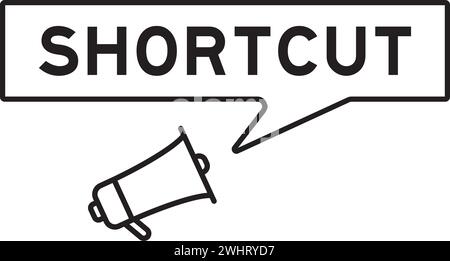 Megaphone icon with speech bubble in word shortcut on white background Stock Vector