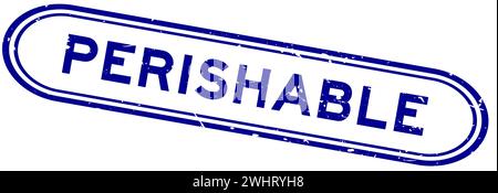 Grunge blue perishable word rubber seal stamp on white background Stock Vector