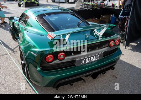 Rear view of a spectacular British green Lotus Exige Stock Photo