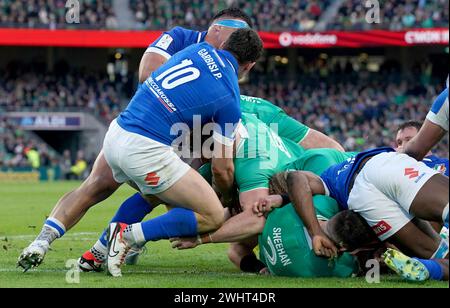 Italy's Paolo Garbisi (centre) during the Guinness Six Nations match at