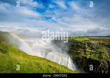 Spectacular Gullfoss waterfall in Iceland Stock Photo