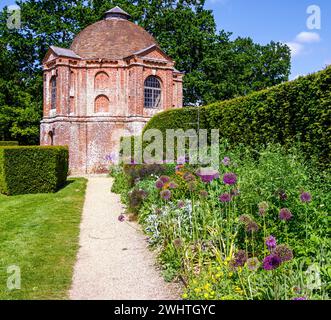 Summer house in the garden at The Vyne with its unusual domed roof - Hampshire UK Stock Photo