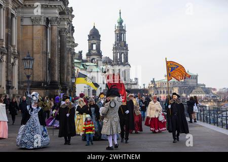 LUST & PASSION & JOY OF LIFE, for the joy of the masquerade, the Elbvenezian Carnival took place in Dresden on the weekend in front of Rose Monday. Stock Photo