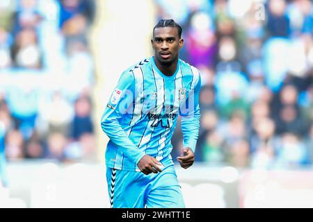 Haji Wright (11 Coventry City) during the Sky Bet Championship match between Coventry City and Millwall at the Coventry Building Society Arena, Coventry on Sunday 11th February 2024. (Photo: Kevin Hodgson | MI News) Credit: MI News & Sport /Alamy Live News Stock Photo