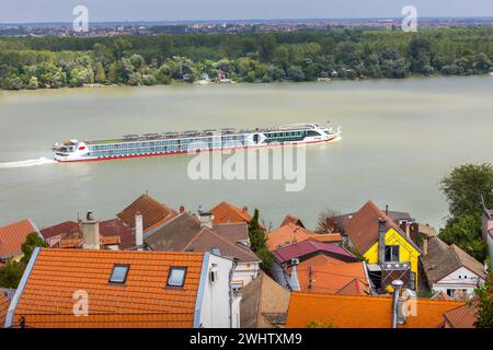 Cruise riverboat on Danube river, Belgrade, Serbia Stock Photo