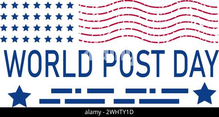 World Post Day. American flag and Morse code. Mail delivery. Poster, banner. Vector graphic. Stock Vector