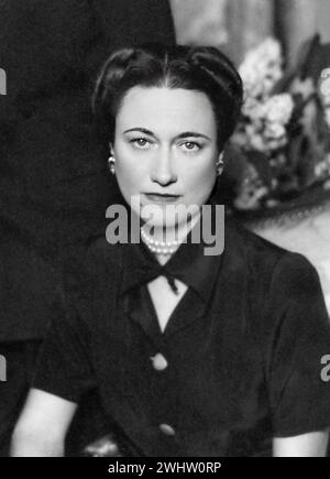 Wallis Simpson. Portrait of the The Duchess of Windsor(b. Bessie Wallis Warfield, later Simpson;1896-1986), c. 1934 Stock Photo