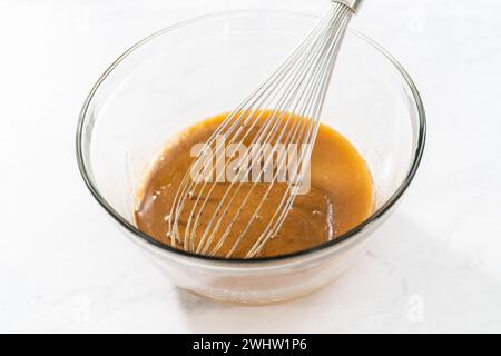 Gingerbread bundt cake with caramel filling Stock Photo