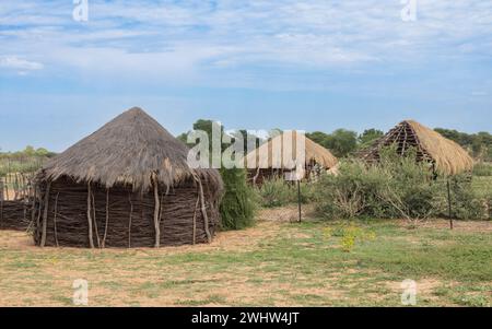 african village , huts, mud houses and rondavel Stock Photo