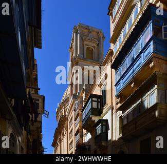Historical Cathedral in the Old Town of Valletta, the Capital of Malta Stock Photo