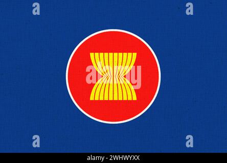 Flag of international organization Association of Southeast Asian Nations. Flag of ASEAN. Flag of in Stock Photo