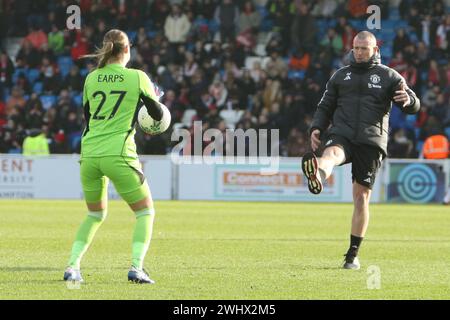 Mary Earps goalkeeper for Man Utd women Southampton FC Women v Manchester United Women Adobe Women's FA Cup at Silverlake Stadium Stock Photo