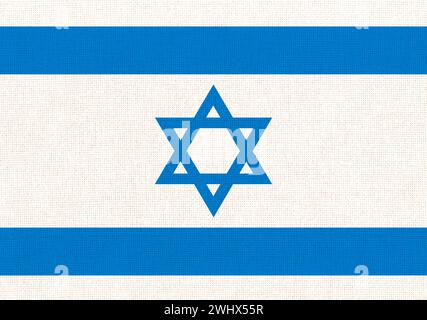 Flag of Israel. National Israeli flag on fabric surface. national flag on textured background. Fabri Stock Photo