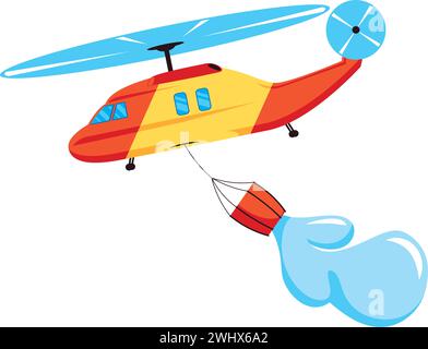 forest fires helicopter Stock Vector