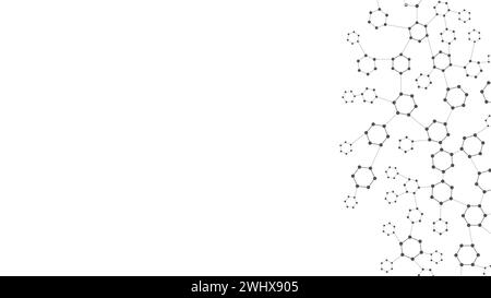 Science abstract background. Abstract technology background with copy space. Abstract shapes on the right side. Stock Vector