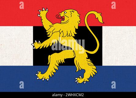 Flag of Benelux Union. European politico-economic union. flag of the Benelux. Fabric texture. politi Stock Photo