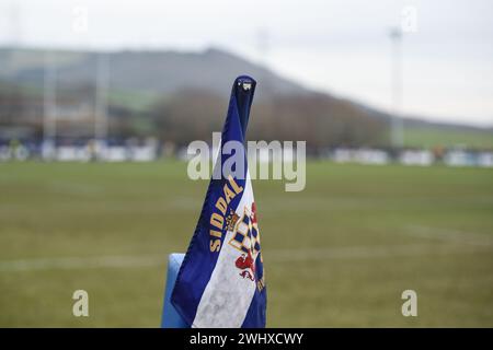 Halifax, England - 7th February 2024 - Siddal flag.  Rugby League Challenge Cup , Siddal ARLFC  vs Wakefield Trinity at Chevinedge (Siddal Sports and Community Centre), Halifax, UK  Dean Williams Stock Photo