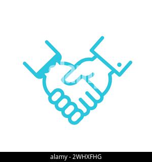 Hand shake. From blue icon set Stock Vector