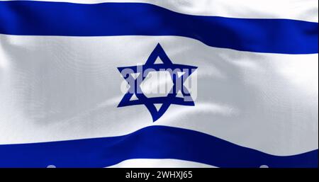 State of Israel national flag waving in the wind on a clear day Stock Photo