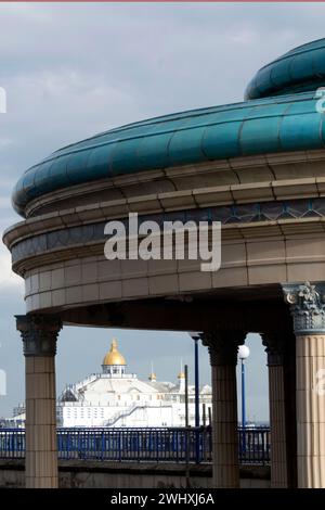 Eastbourne Pier, seen from the Bandstand a seaside pleasure pier in Eastbourne, East Sussex, on the south coast of England UK Stock Photo