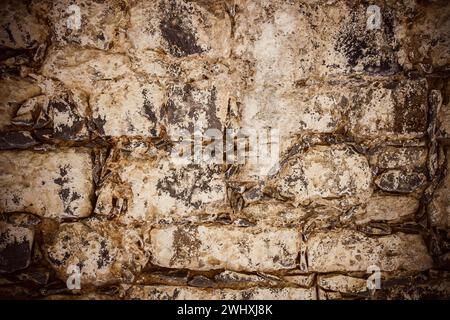Dirty, scratched old brick wall Stock Photo