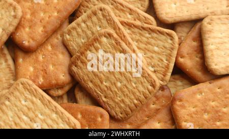 Texture of a pile of cookies sprinkled with white sugar.Abstract illustration Stock Photo
