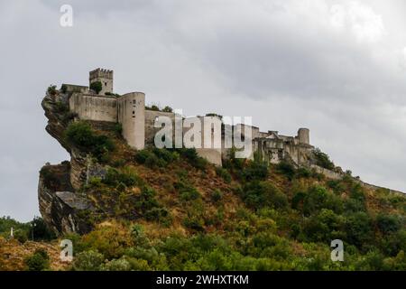 Ancient castle of Roccascalegna sited on a rocky headland Abruzzo Italy Stock Photo