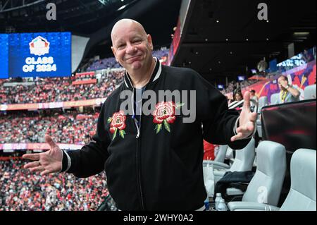 Las Vegas, USA. 11th Feb, 2024. Jeff Ross attends Super Bowl LVIII between the San Francisco 49ers and the Kansas City Chiefs held at Allegiant Stadium in Las Vegas, Nevada on February 11, 2024.(Photo by Anthony Behar/Sipa USA) Credit: Sipa USA/Alamy Live News Stock Photo