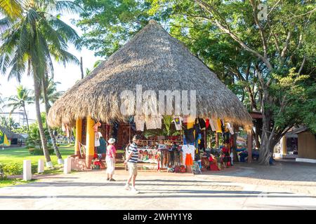 Souvenir hut at tourist cruise terminal, Puerto de Quetzal, Escuintla Department, Republic of Guatemala Stock Photo