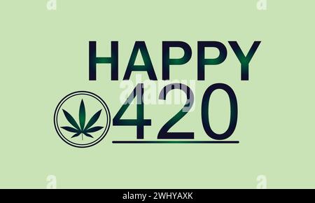 Happy 420 stylish Text illustration Design Stock Vector