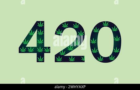 Happy 420 stylish Text illustration Design Stock Vector