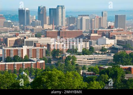 overview of city center of Birmingham, Alabama - USA Stock Photo