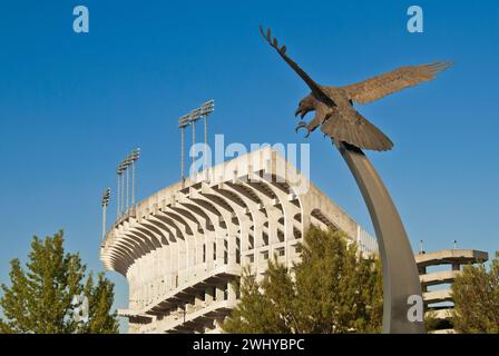 football stadium and War Eagle, school symbol and name of fight song - Auburn University in Auburn, Alabama - USA Stock Photo