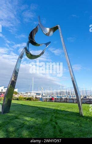 Skygate Sculpture, East Wharf Park, The Embarcadero, Fisherman's Wharf District, San Francisco, California, United States Stock Photo