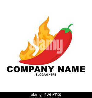 Red hot chili pepper. Red Hot Chili logo designs concept vector, Spicy Pepper logo designs template. Chili peppers on fire. Chili pepper icon Stock Vector