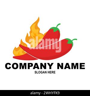 Red hot chili pepper. Red Hot Chili logo designs concept vector, Spicy Pepper logo designs template. Chili peppers on fire. Chili pepper icon Stock Vector